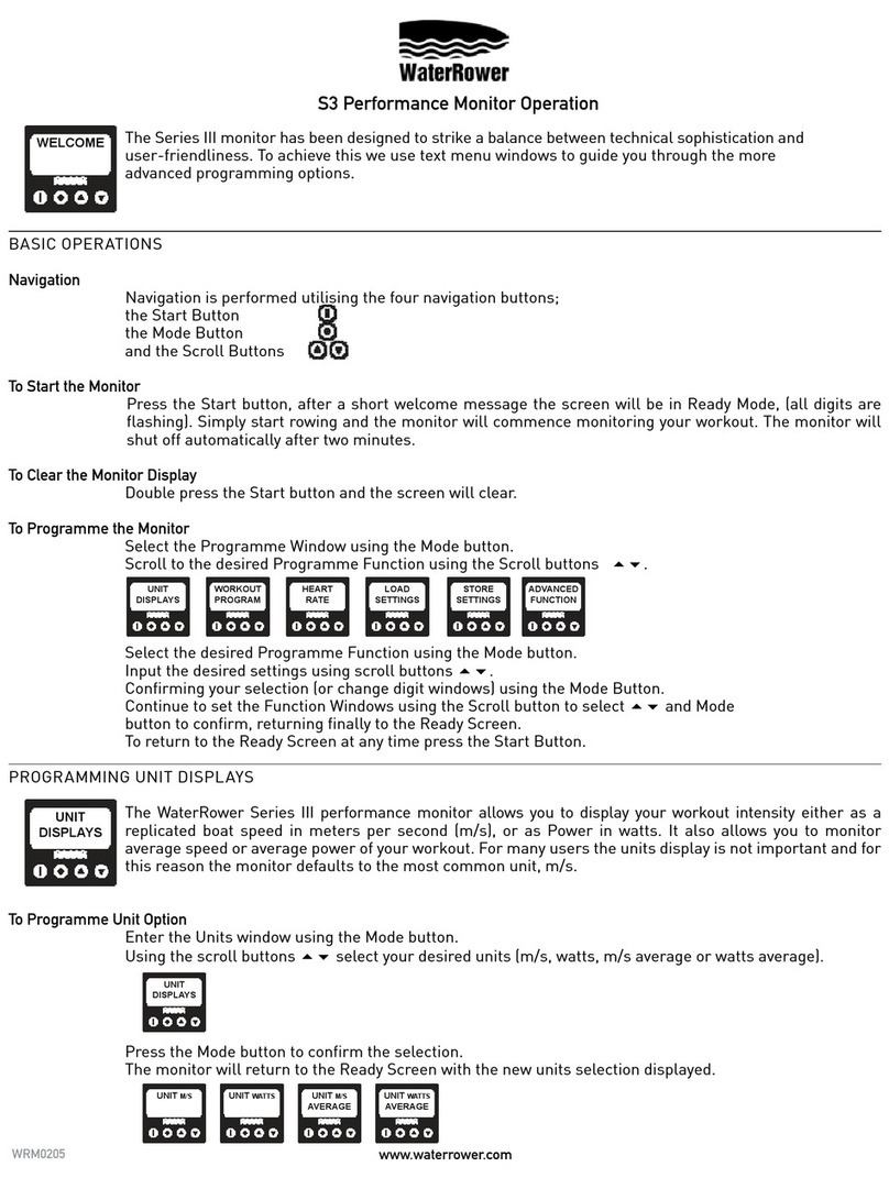WaterRower S3 User manual