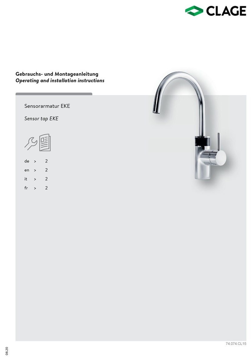 clage EKE Operating and installation instructions