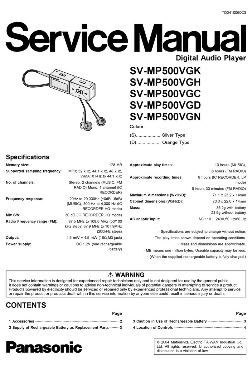 Panasonic SV-MP500VGK Service manual
