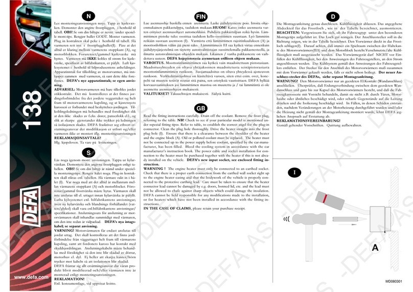 DEFA 138 User manual