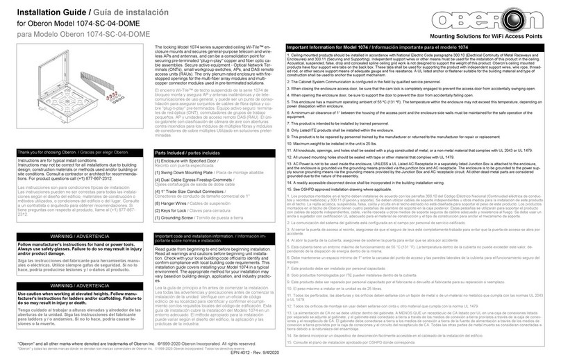OBERON 1074-SC-04-DOME User manual
