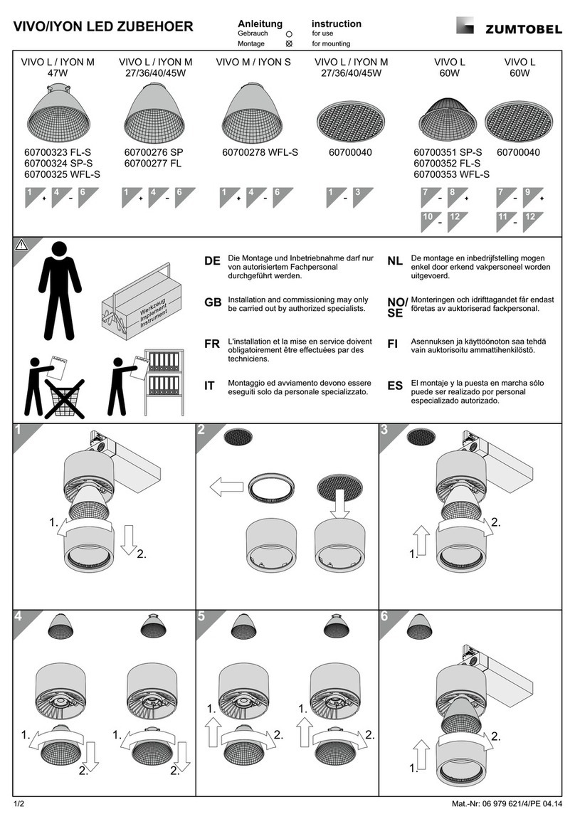 Zumtobel VIVO M Instructions for mounting