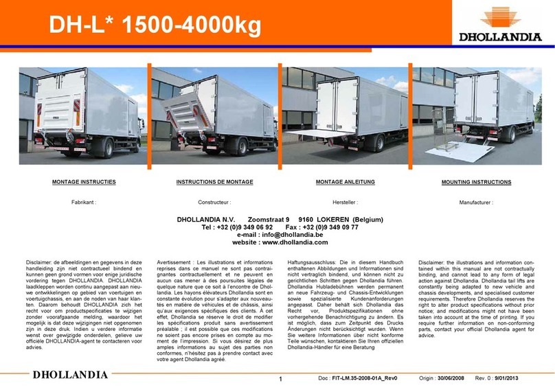 Dhollandia DH-L Series Mounting instructions