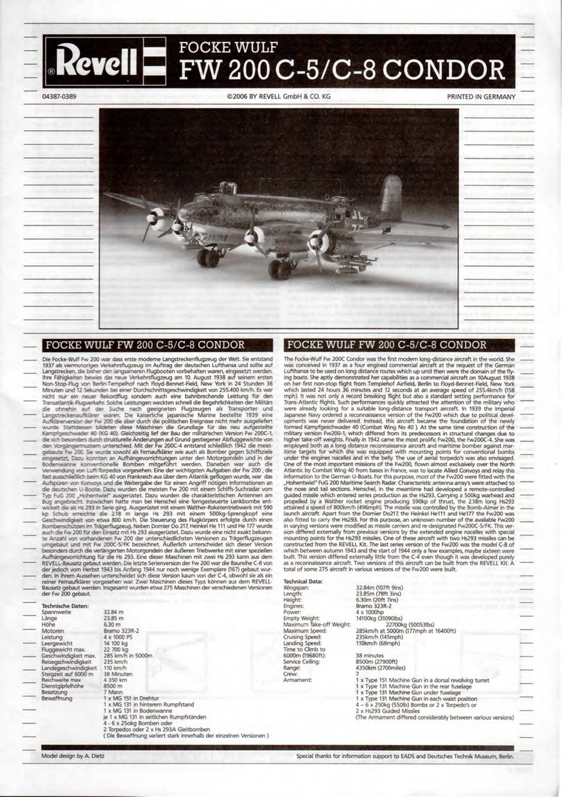 REVELL FOCKE WULF FW 200 C-5 User manual