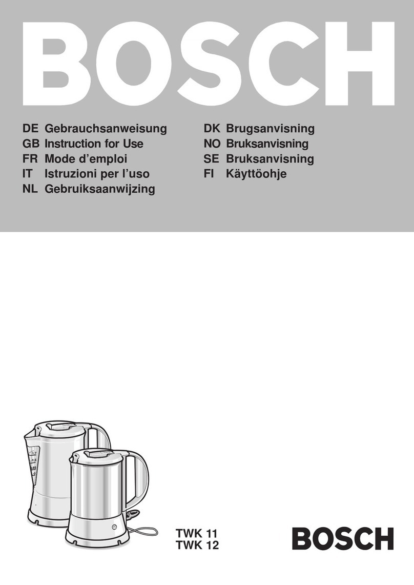 Bosch TWK 11 User manual Bosch TWK 11 User manual