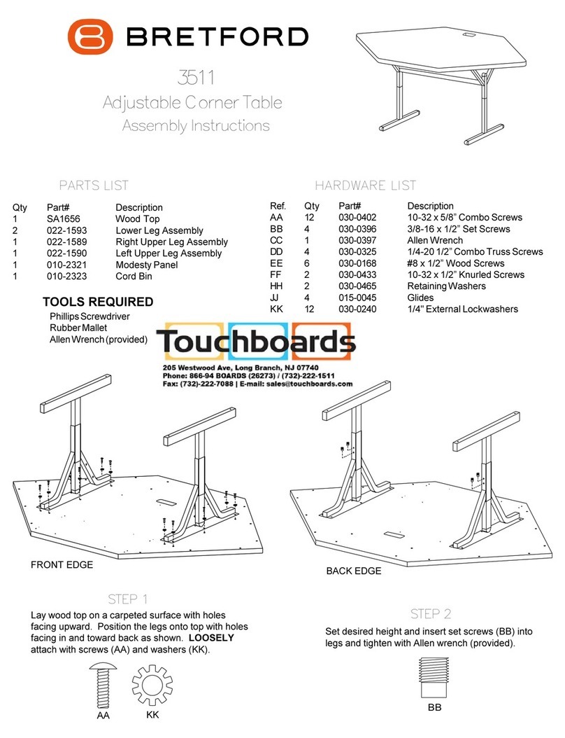 Touchboards BRETFORD 3511 Assembly instructions