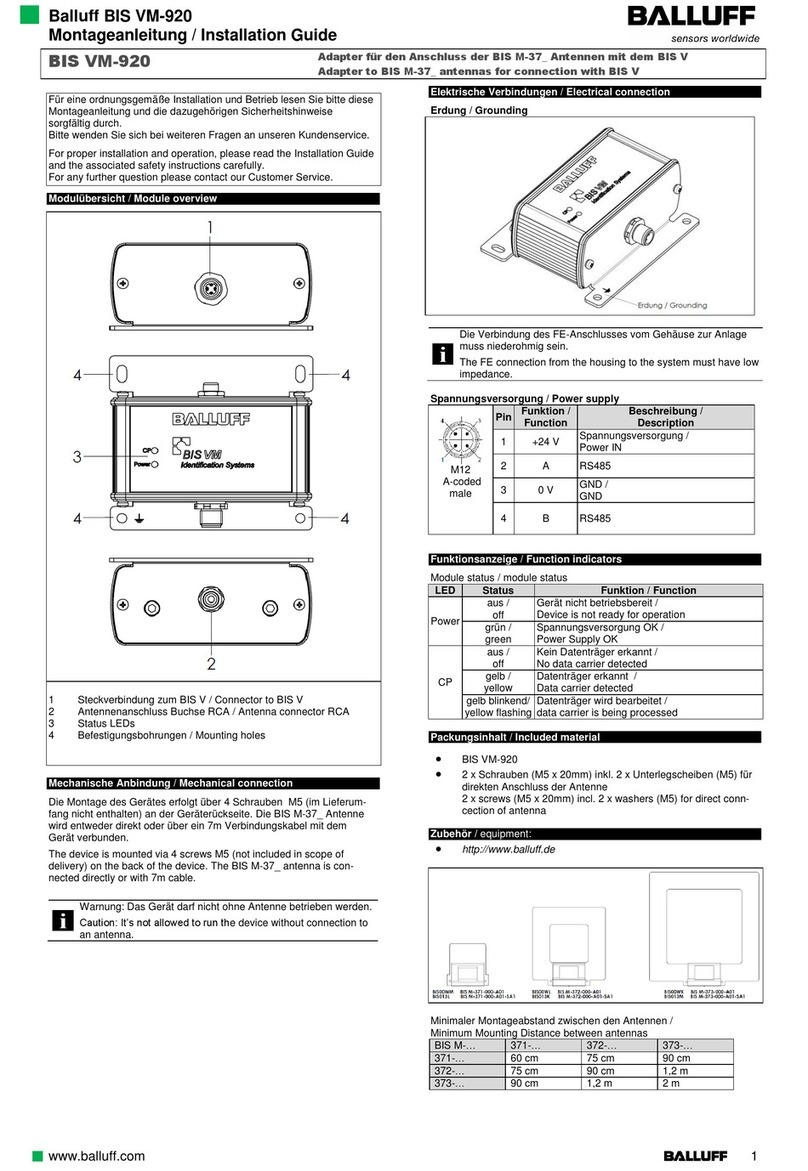 Balluff BIS VM-920 User manual