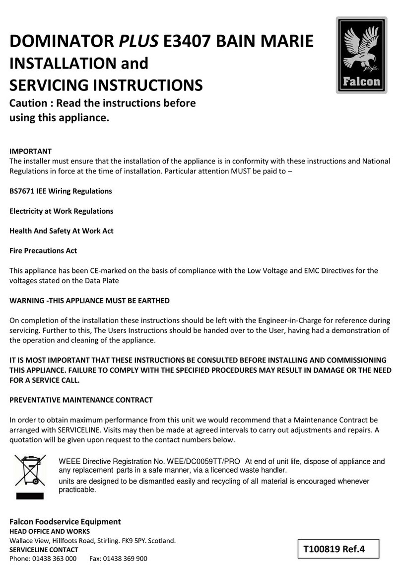 Falcon PLUS E3407 Installation and servicing instructions
