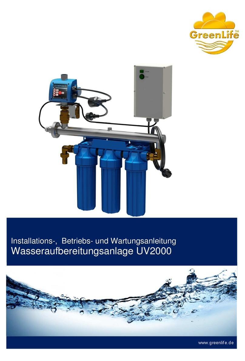 Greenlife UV2000 Installation, operation and maintenance manual