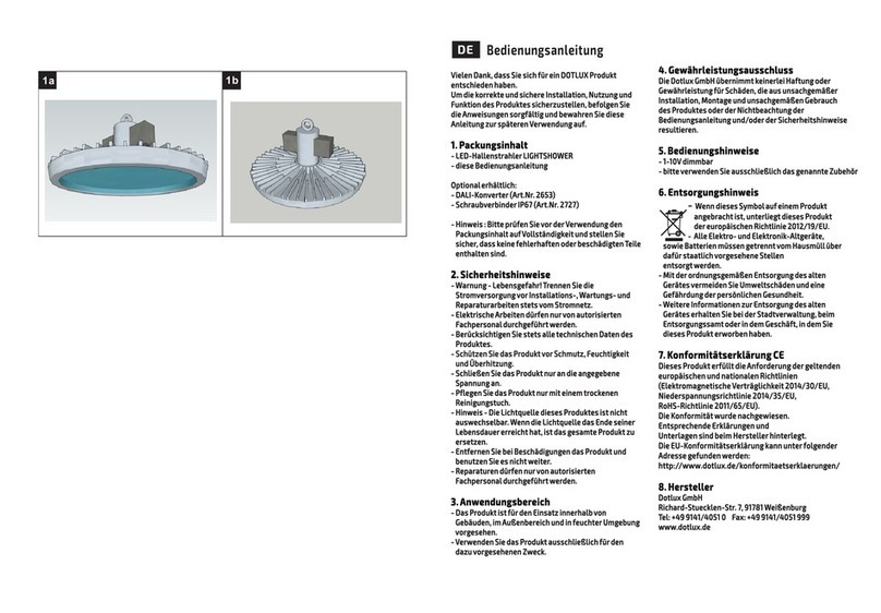 DOTLUX LIGHTSHOWER 2622-050120FB user manual