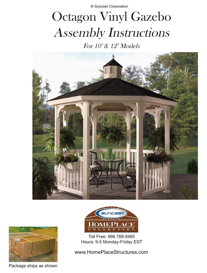 Suncast Homeplace Octagon Vinyl Gazebo Assembly instructions