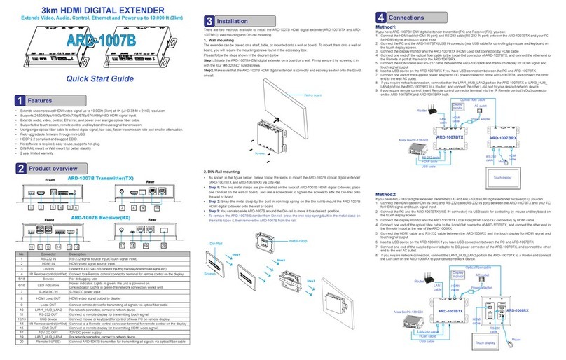 Arista ARD-1007BTX quick start guide