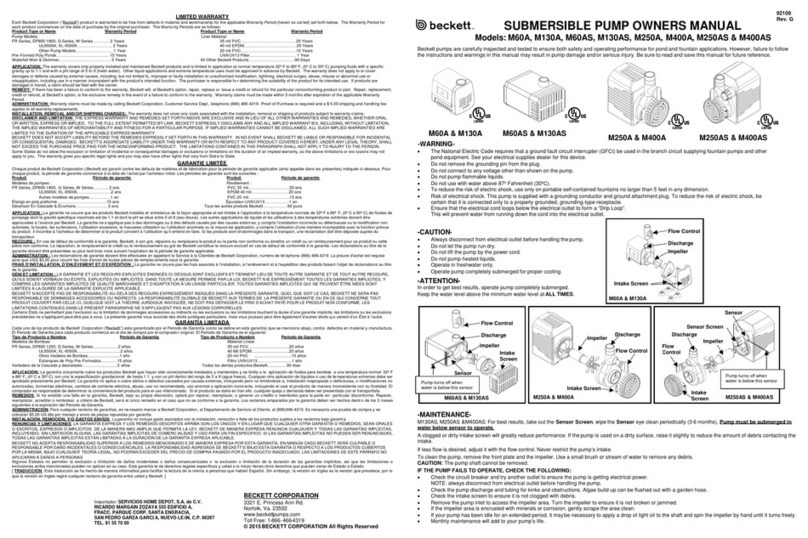 Beckett M60A owner's manual