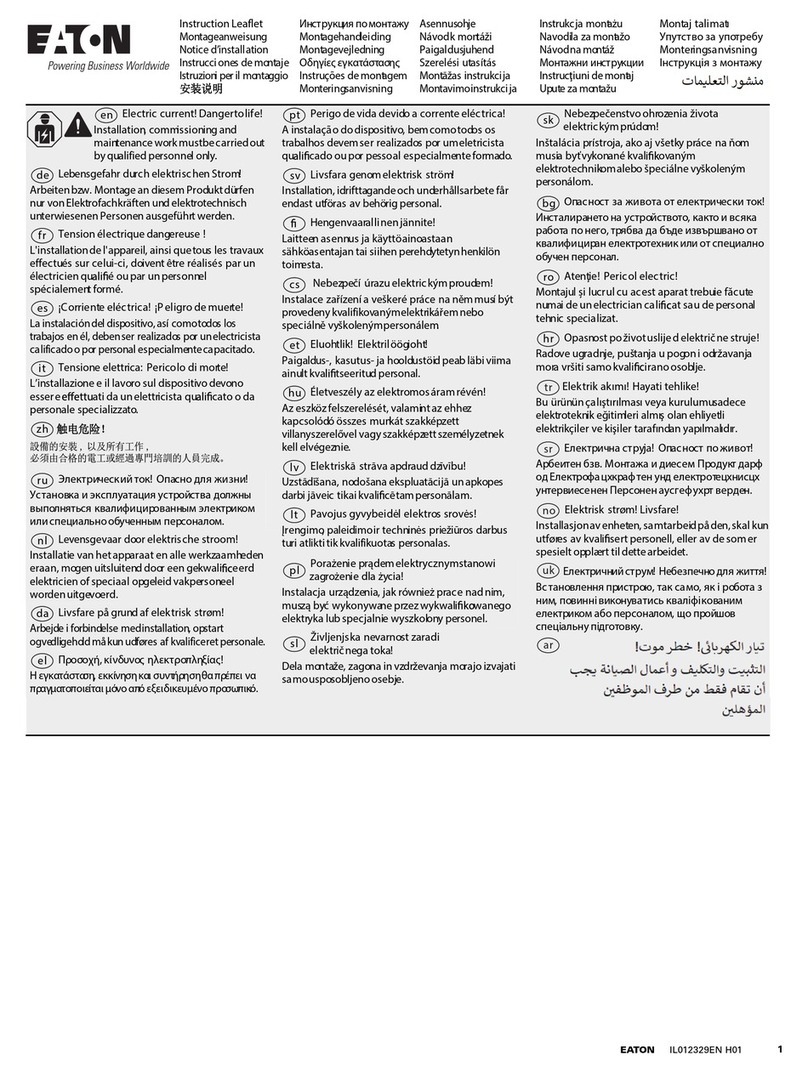 Eaton Power Defense PDG2XPIBB3P225A Instruction leaflet