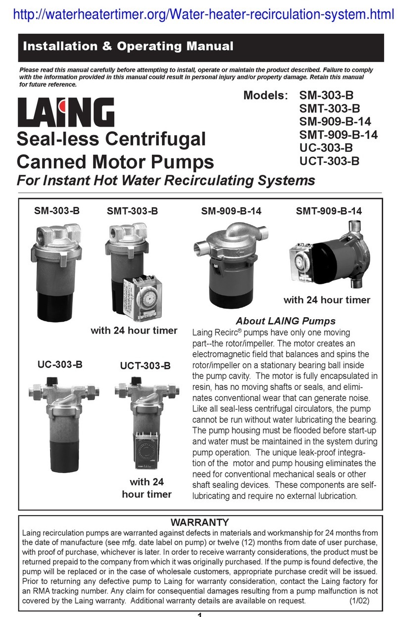 Laing SM-303-B Installation & operating manual