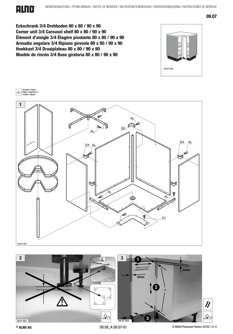 Alno Carousel 80 x 80 / 90 x 90 Fitting manual Alno Carousel 80 x 80 / 90 x 90 Fitting manual