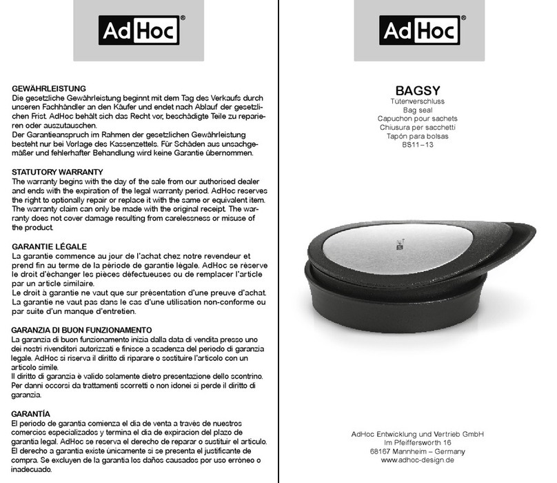 AdHoc BAGSY operating instructions