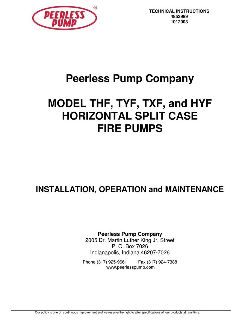 Peerless Pump THF Installation and operating instructions