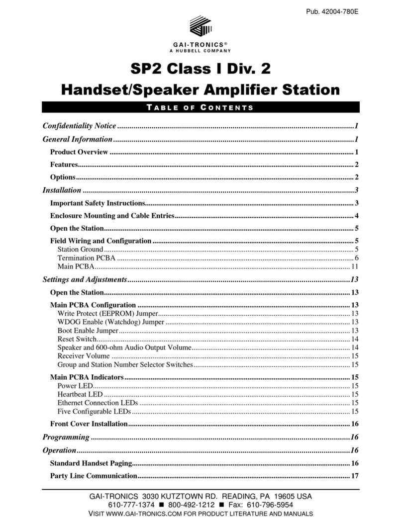 Hubbell GAI-TRONICS SP2 User manual