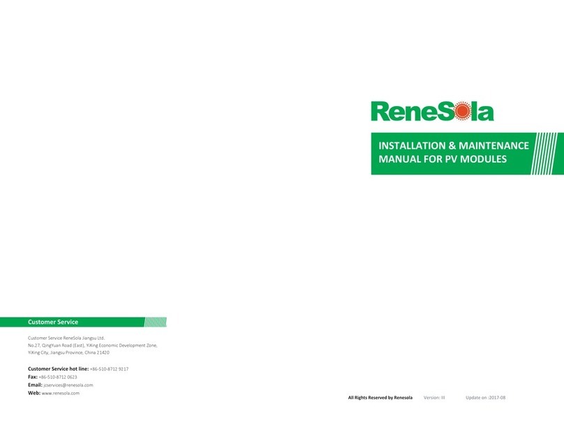 ReneSola A Series Installation & maintenance manual ReneSola A Series Installation & maintenance manual