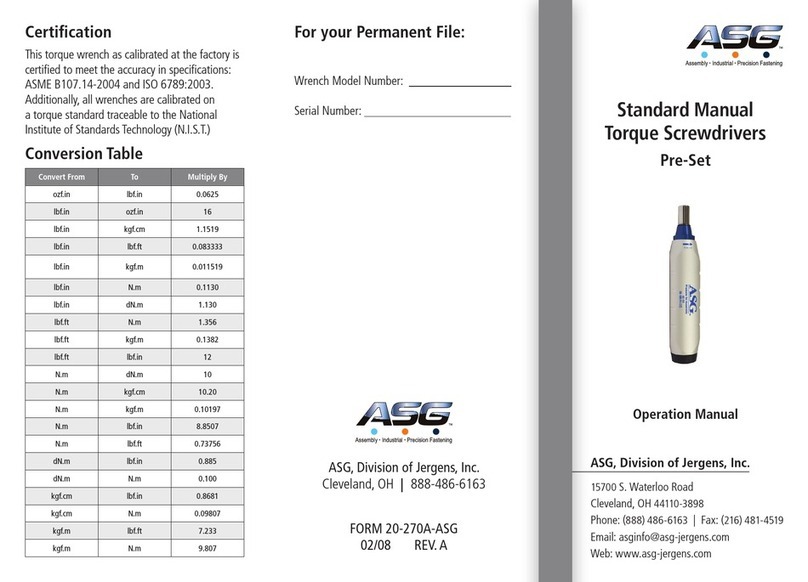 ASG Pre-Set User manual