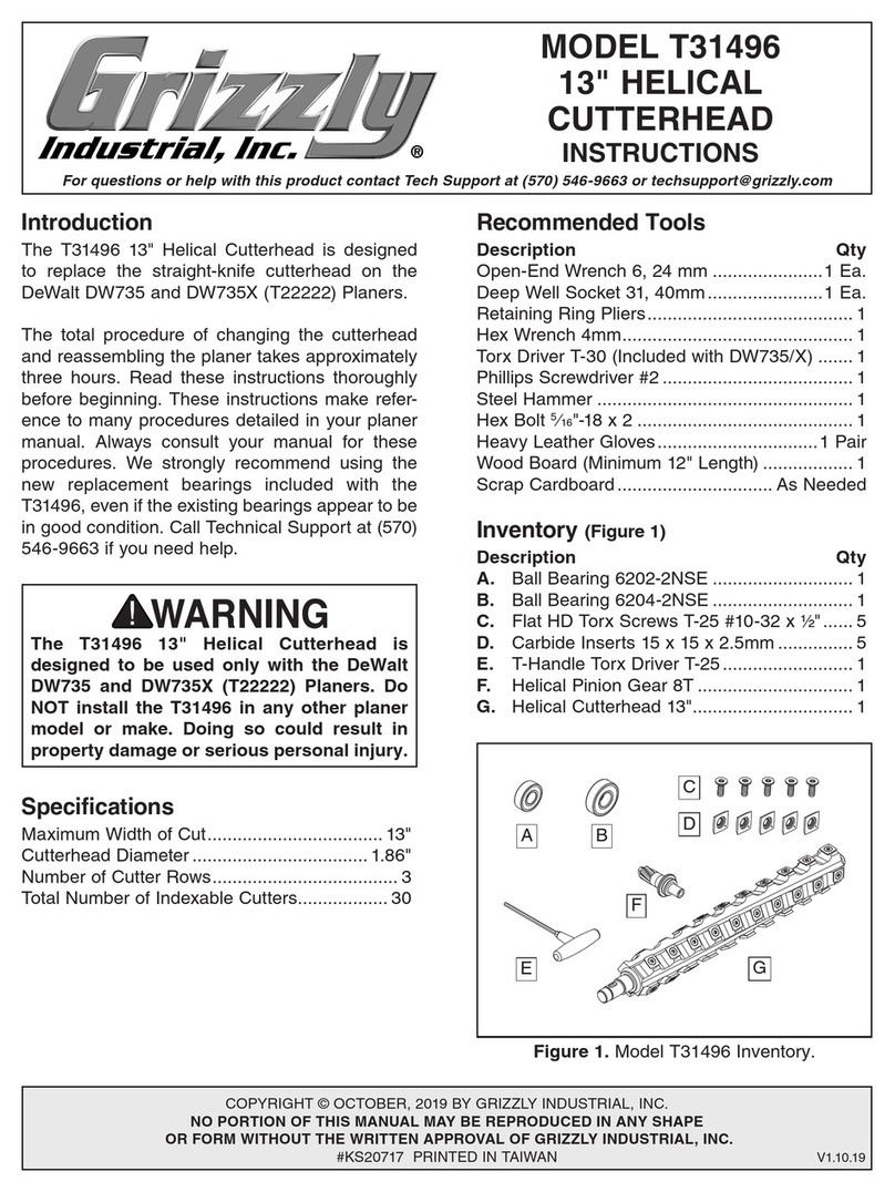 Grizzly T31496 User manual