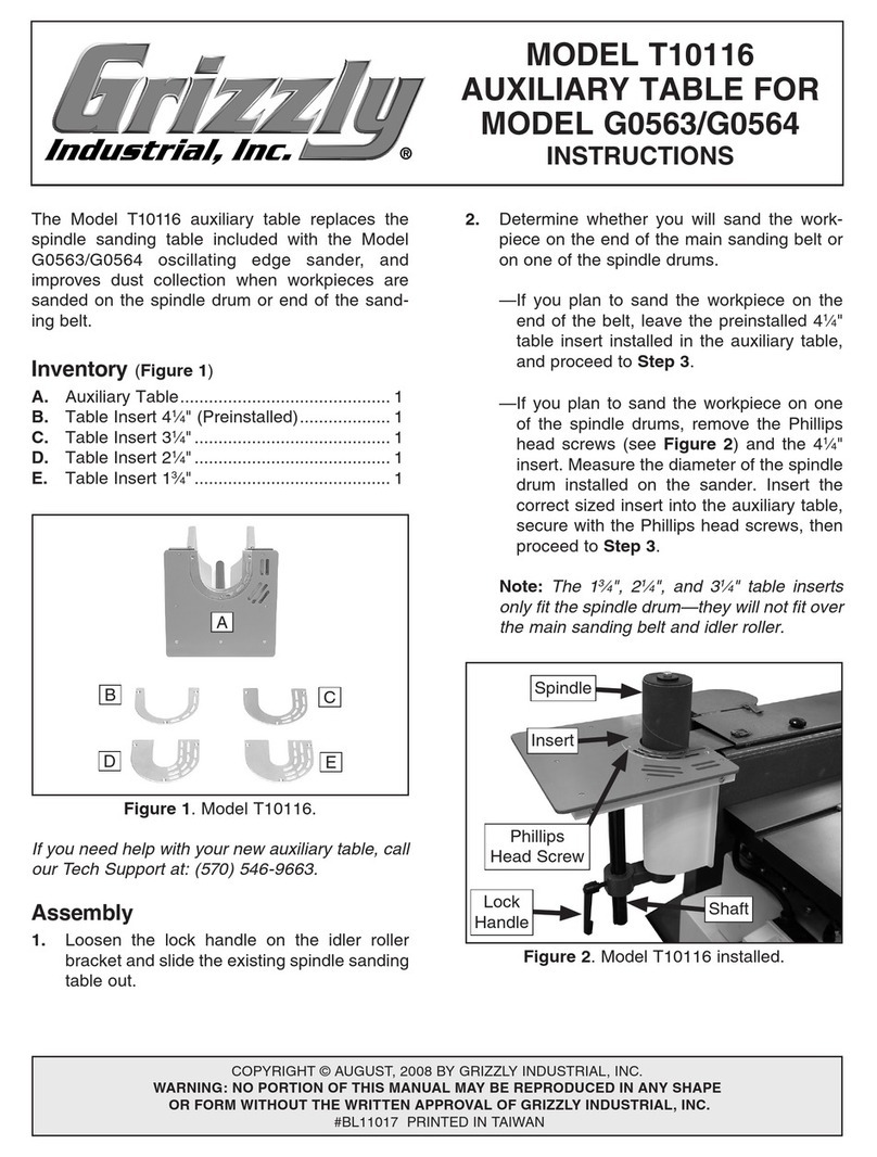 Grizzly T10116 User manual Grizzly T10116 User manual