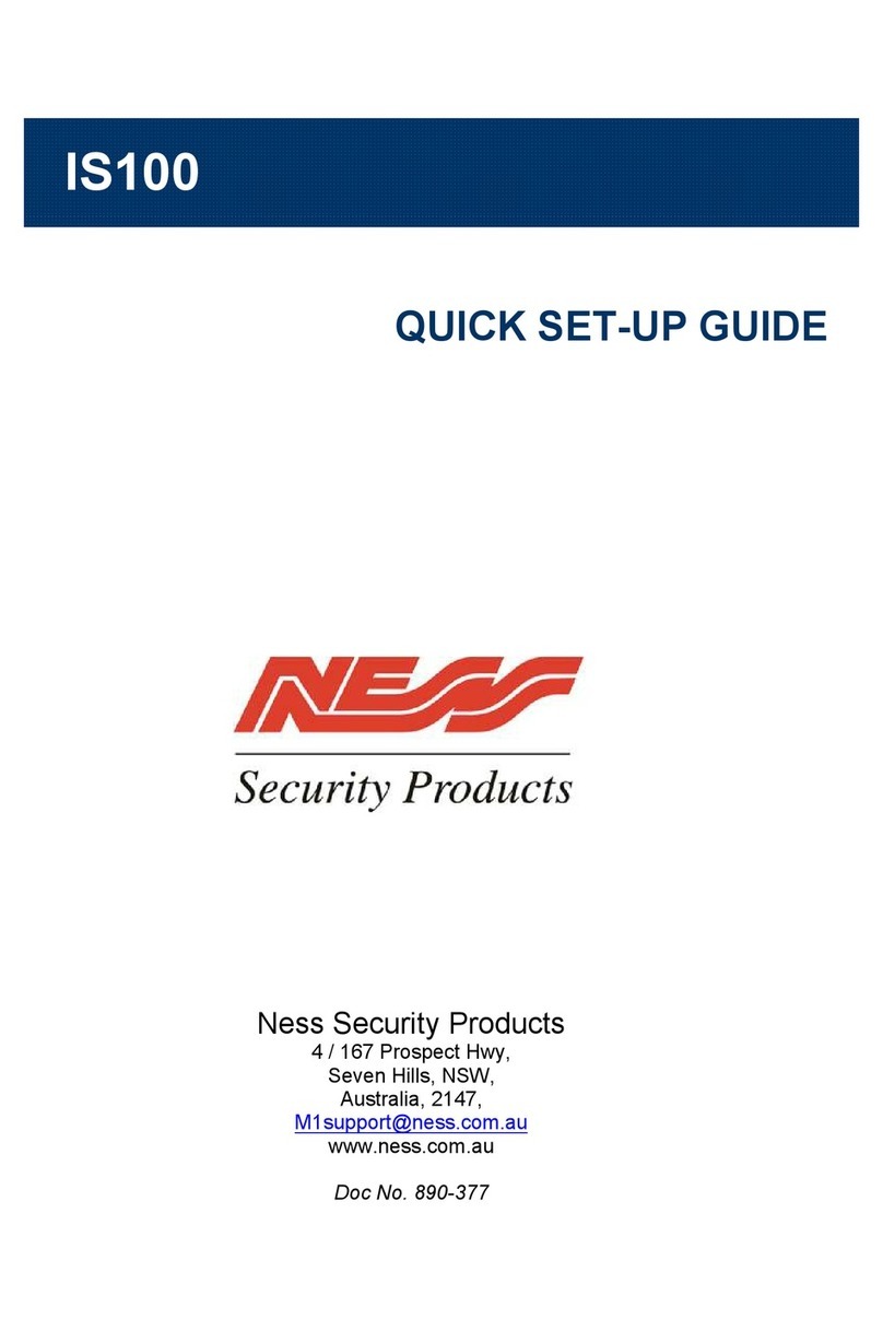 Ness Security Products IS100 Quick setup guide