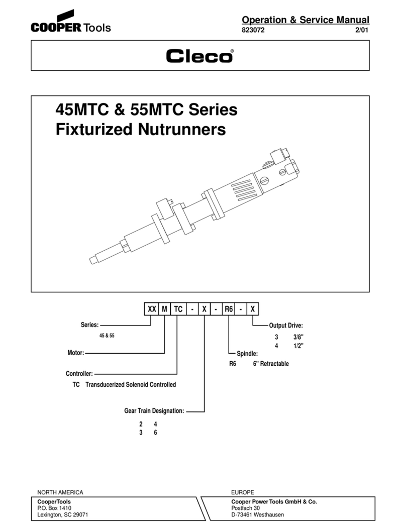 Cooper Tools Cleco 45MTC Series Operation & service manual