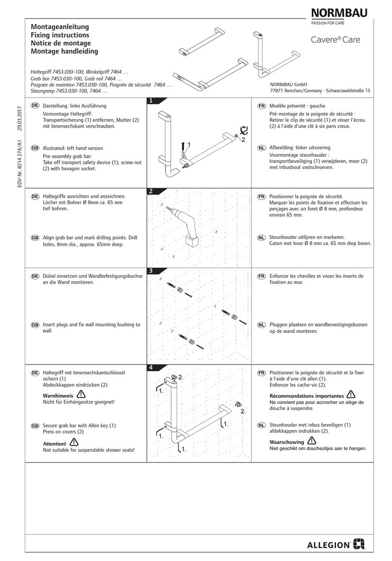 NORMBAU Cavere Care 7464 Series Fixing instructions NORMBAU Cavere Care 7464 Series Fixing instructions