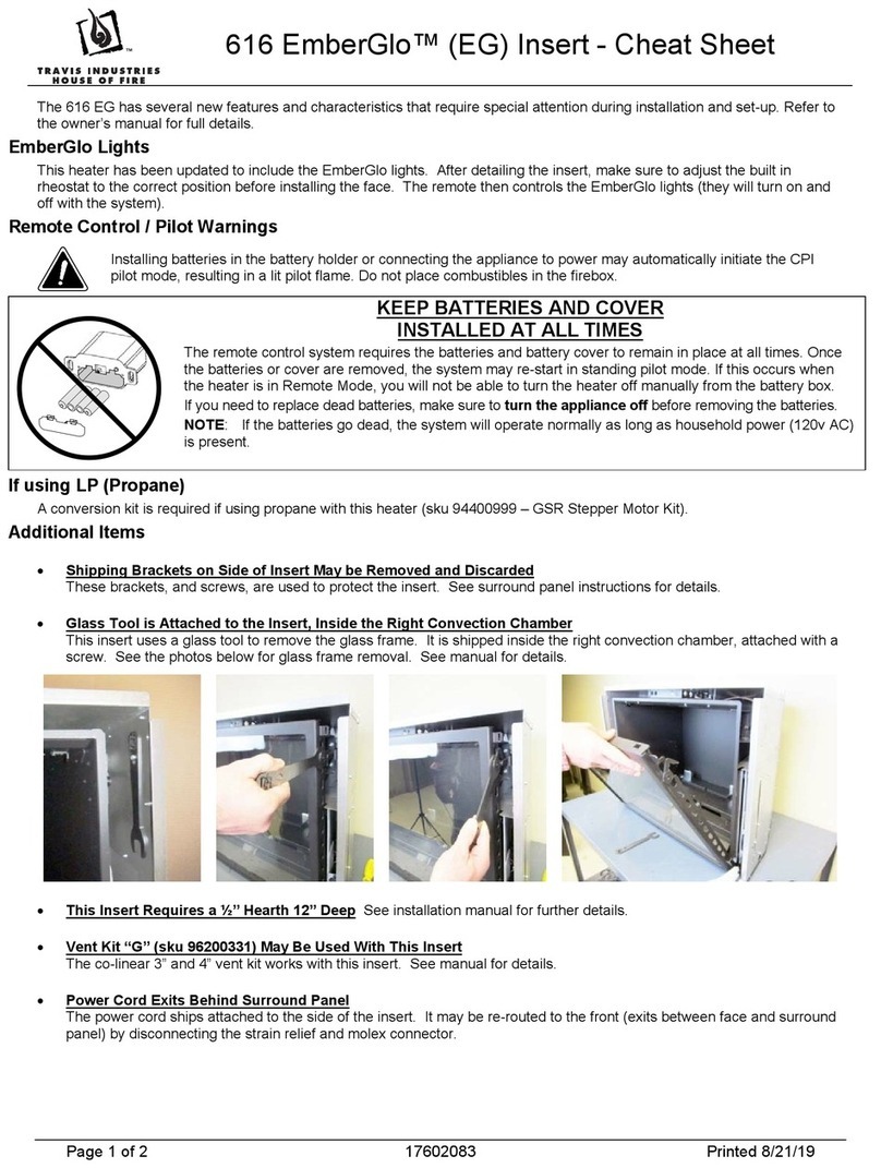 Travis Industries EmberGlo 616 User manual Travis Industries EmberGlo 616 User manual