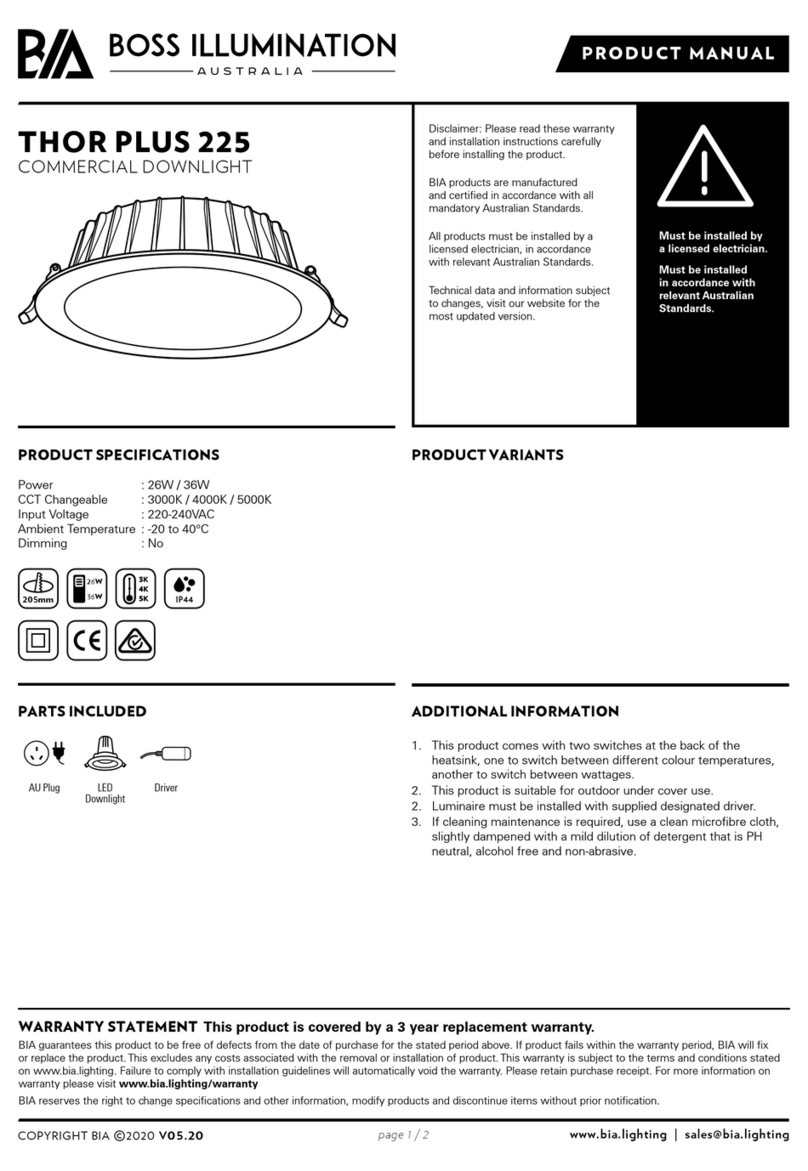 BOSS ILLUMINATION THOR PLUS 225 product manual