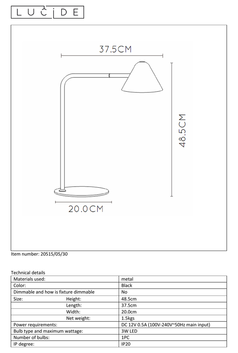 LUCIDE 20515/05/30 manual