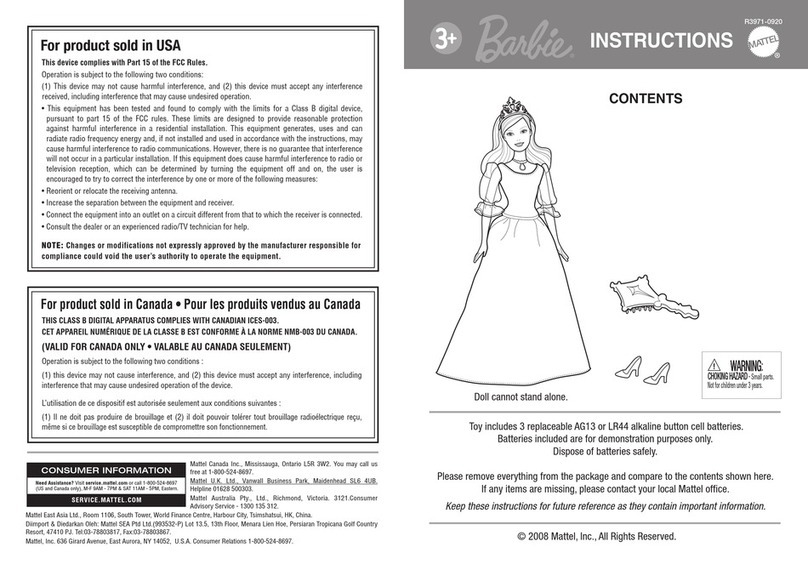 Mattel Barbie instructions