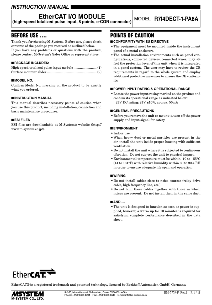 M-system EtherCAT R7I4DECT-1-PA8A instruction manual M-system EtherCAT R7I4DECT-1-PA8A instruction manual