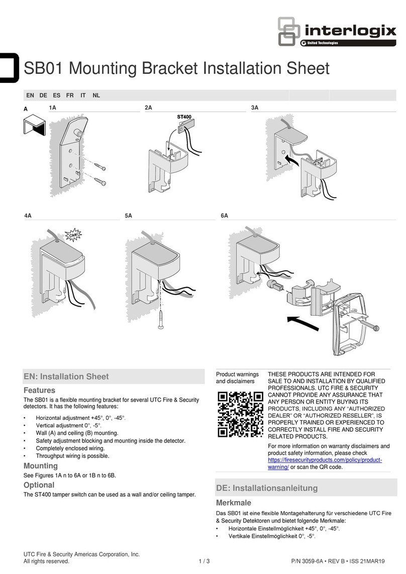 United Technologies Interlogix SB01 Installation sheet