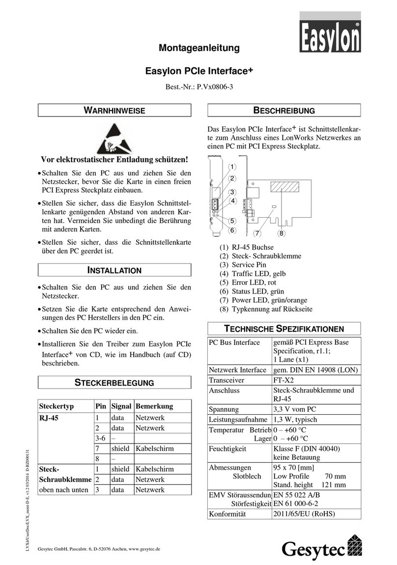 Gesytec Easylon P P.Vx0806-3 User manual