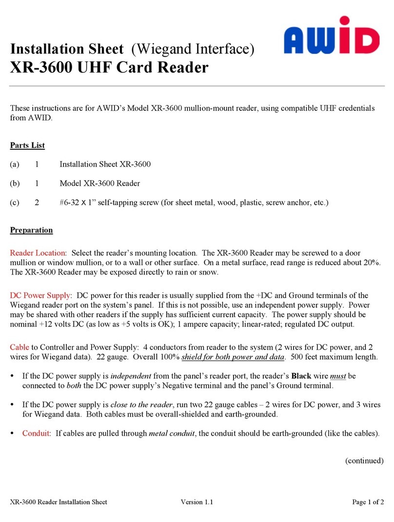 AWID XR-3600 Assembly instructions