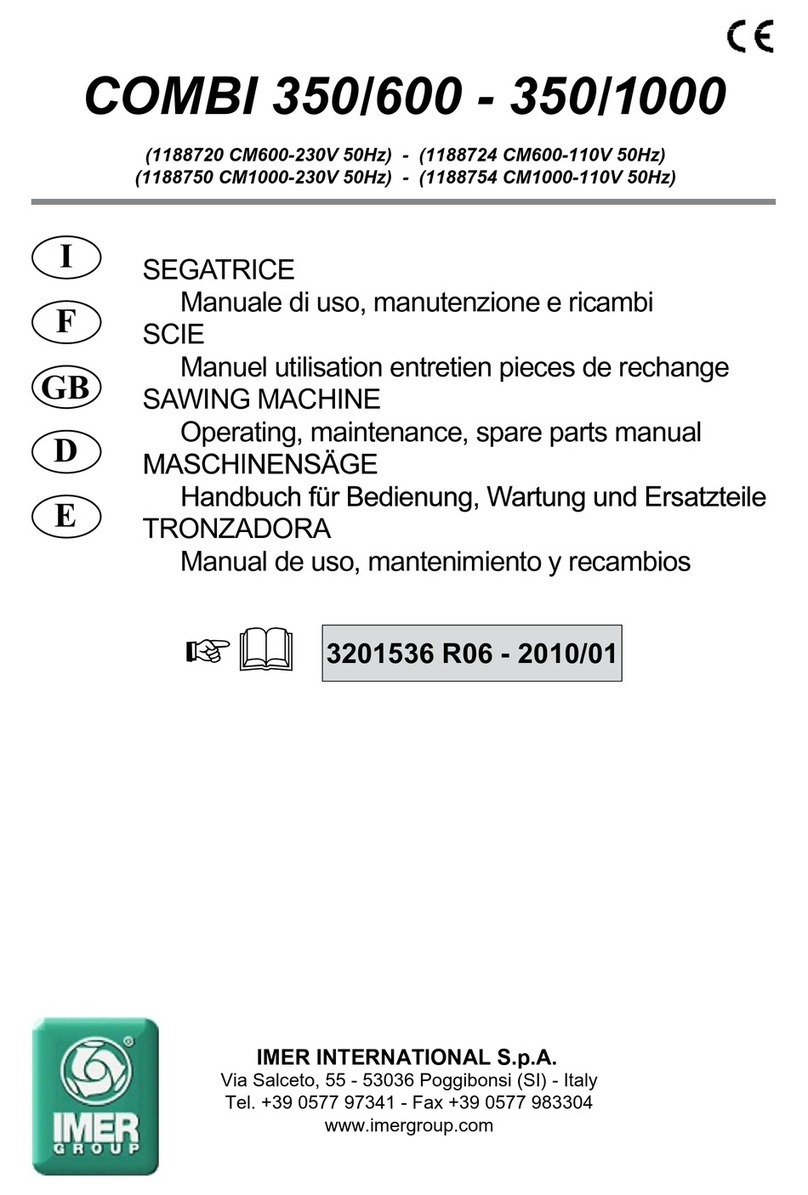 Imer Group COMBI 350/600 Operating, maintenance, spare parts manual