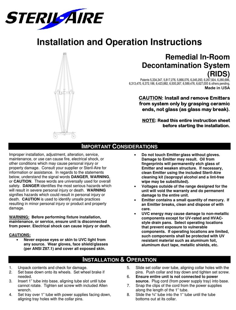 Steril-Aire RIDS Installation and operation instructions