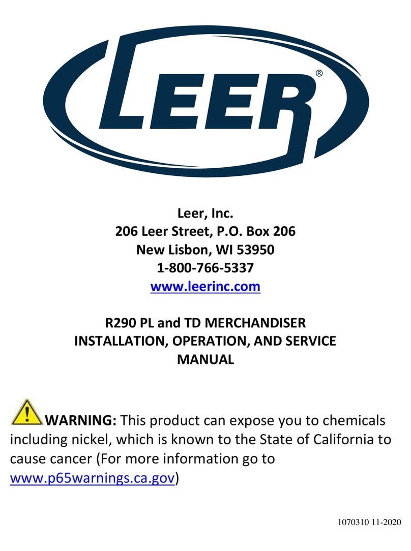 Leer R290 PL Installation, operation and service manual Leer R290 PL Installation, operation and service manual