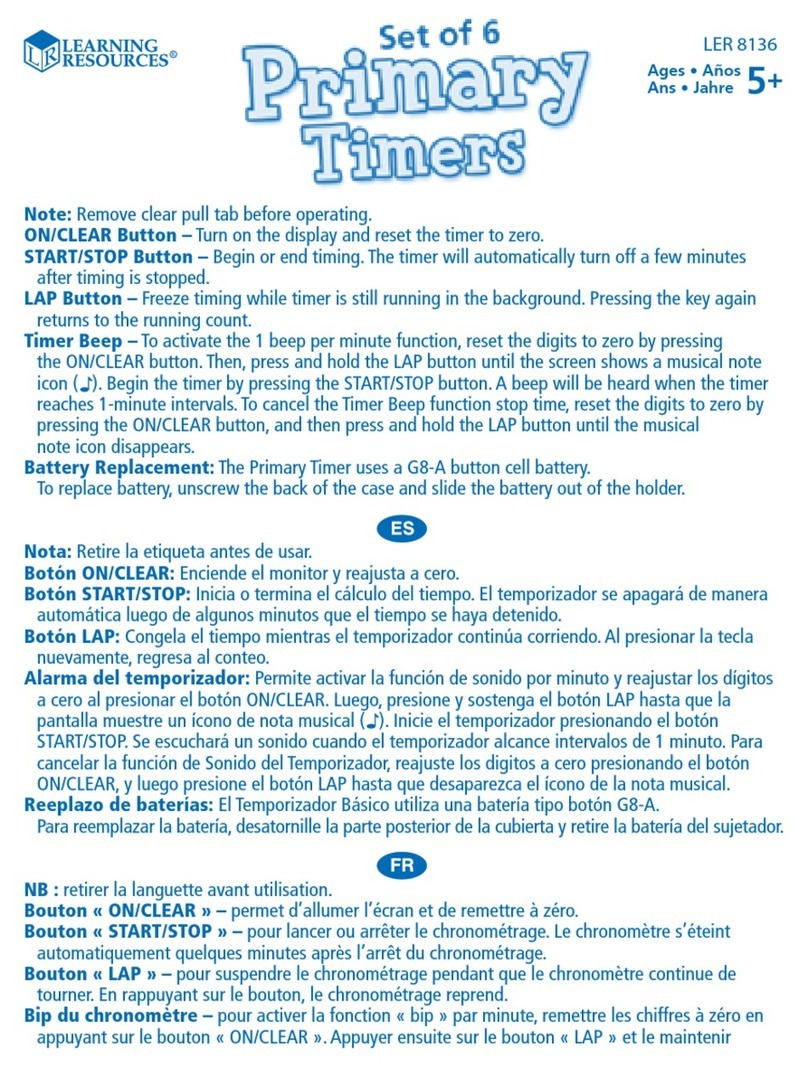 Learning Resources Primary Timers User manual