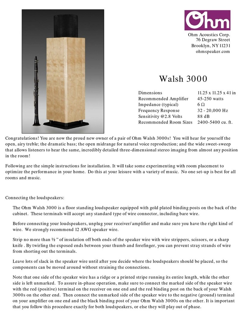 Ohm Acoustics Walsh 3000 manual