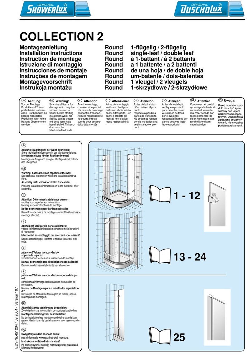 Duscholux COLLECTION 2 Round single-leaf installation instructions