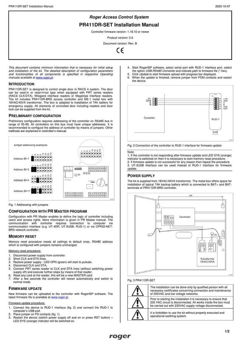 Roger PR411DR-SET User manual Roger PR411DR-SET User manual