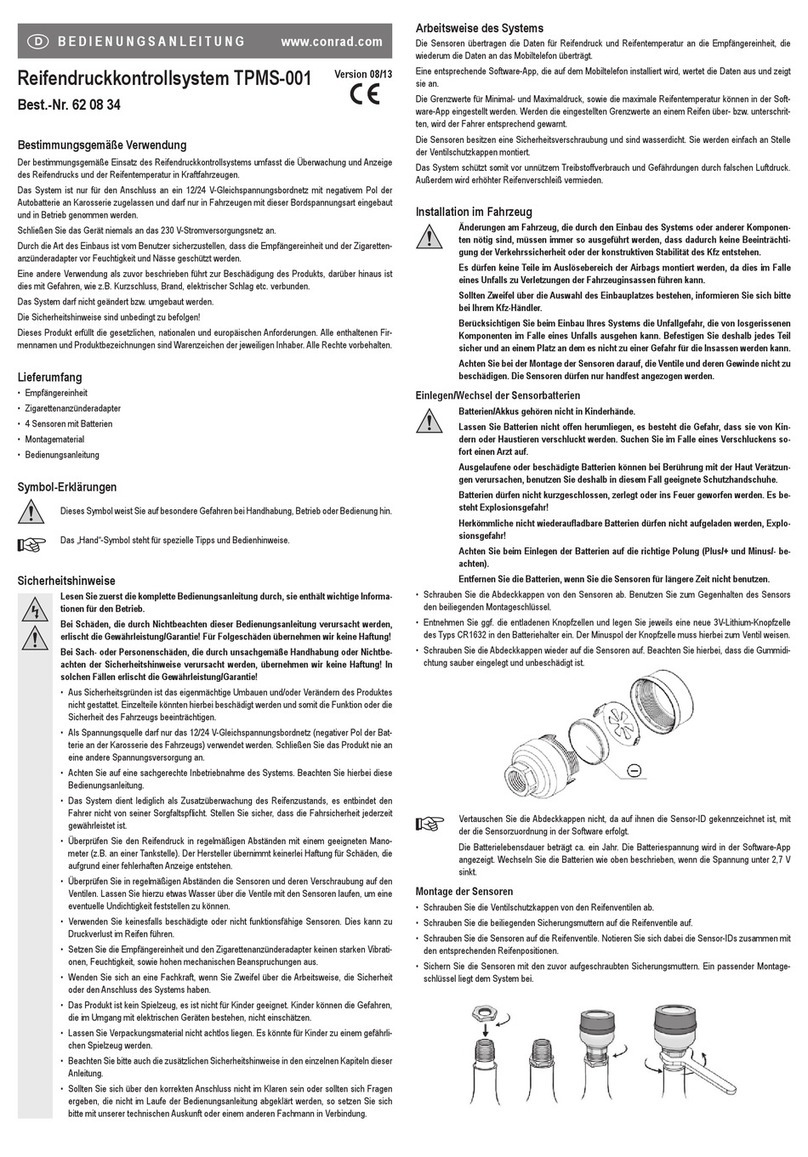 Conrad TPMS-001 operating instructions