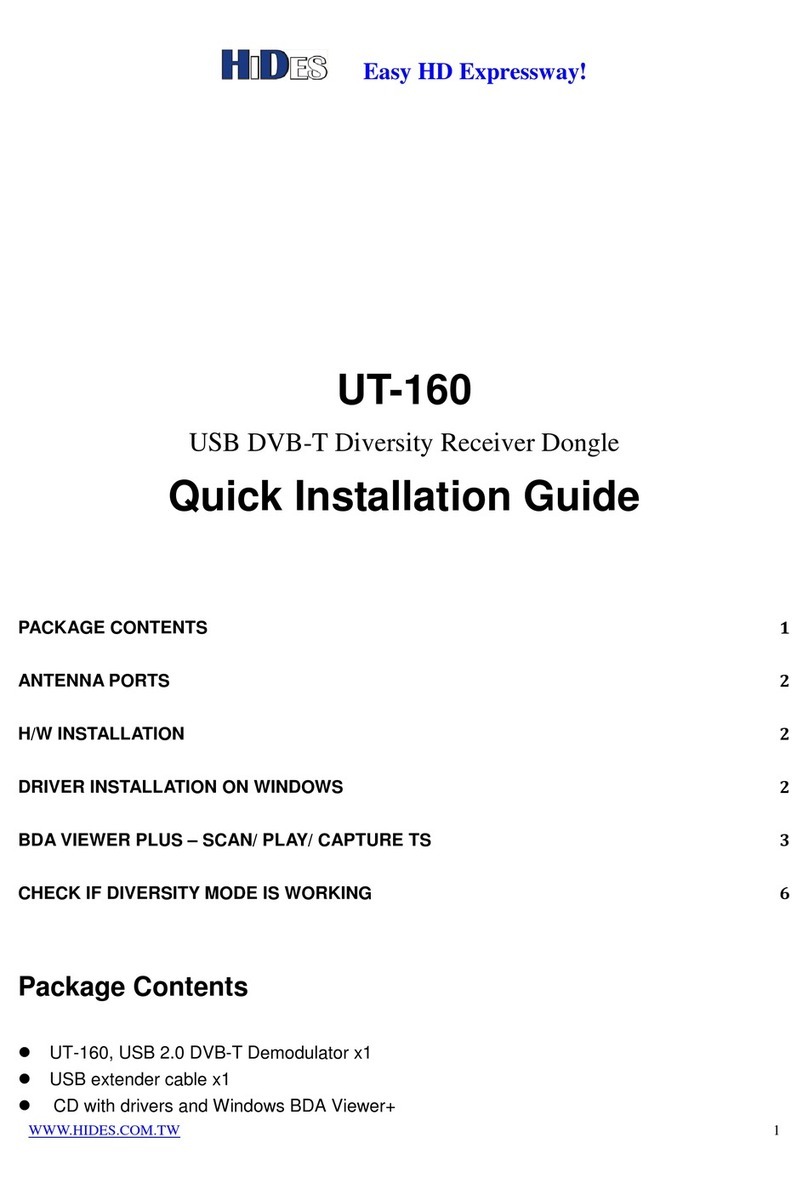 Hides UT-160 Quick installation guide
