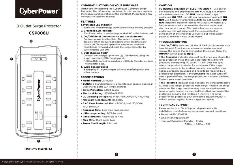 CyberPower CSP806U User manual