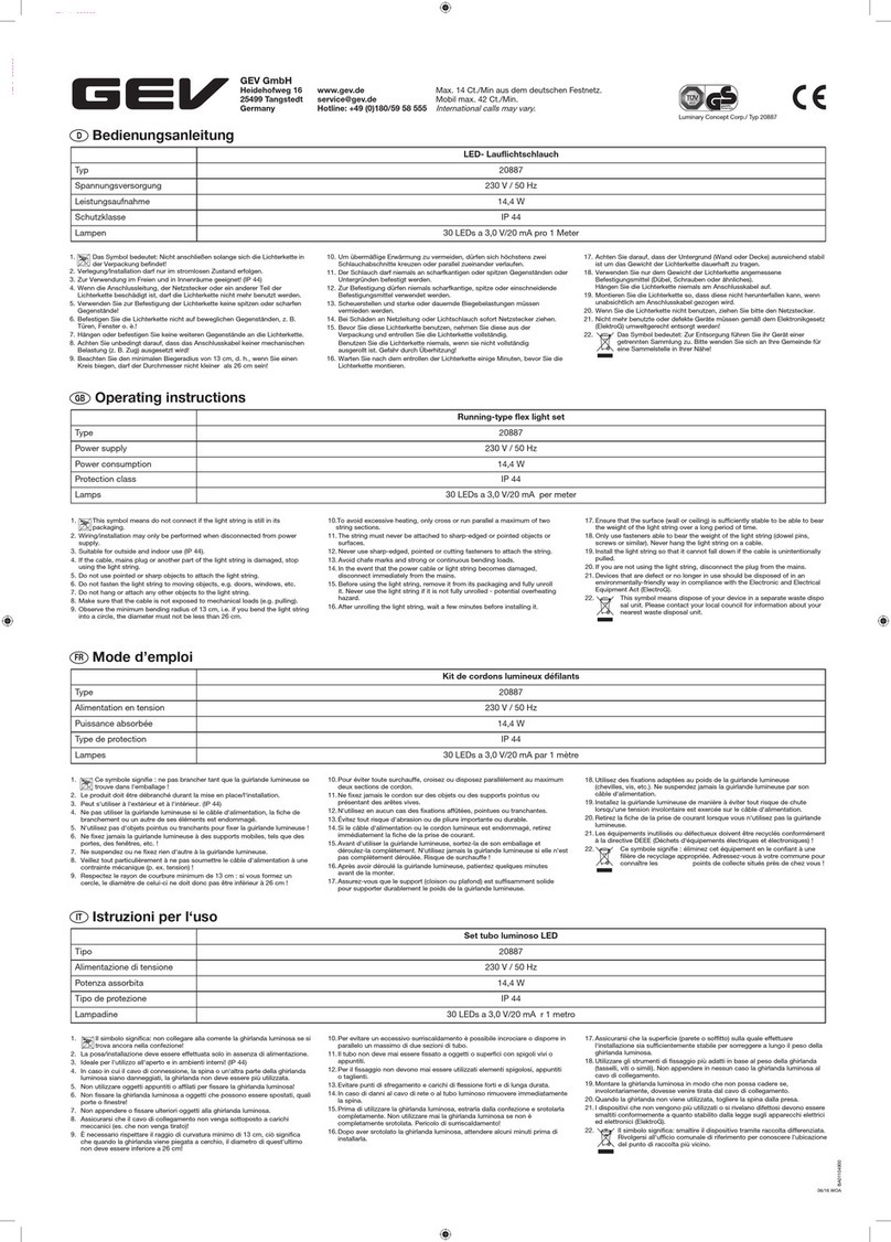 GEV 20887 operating instructions