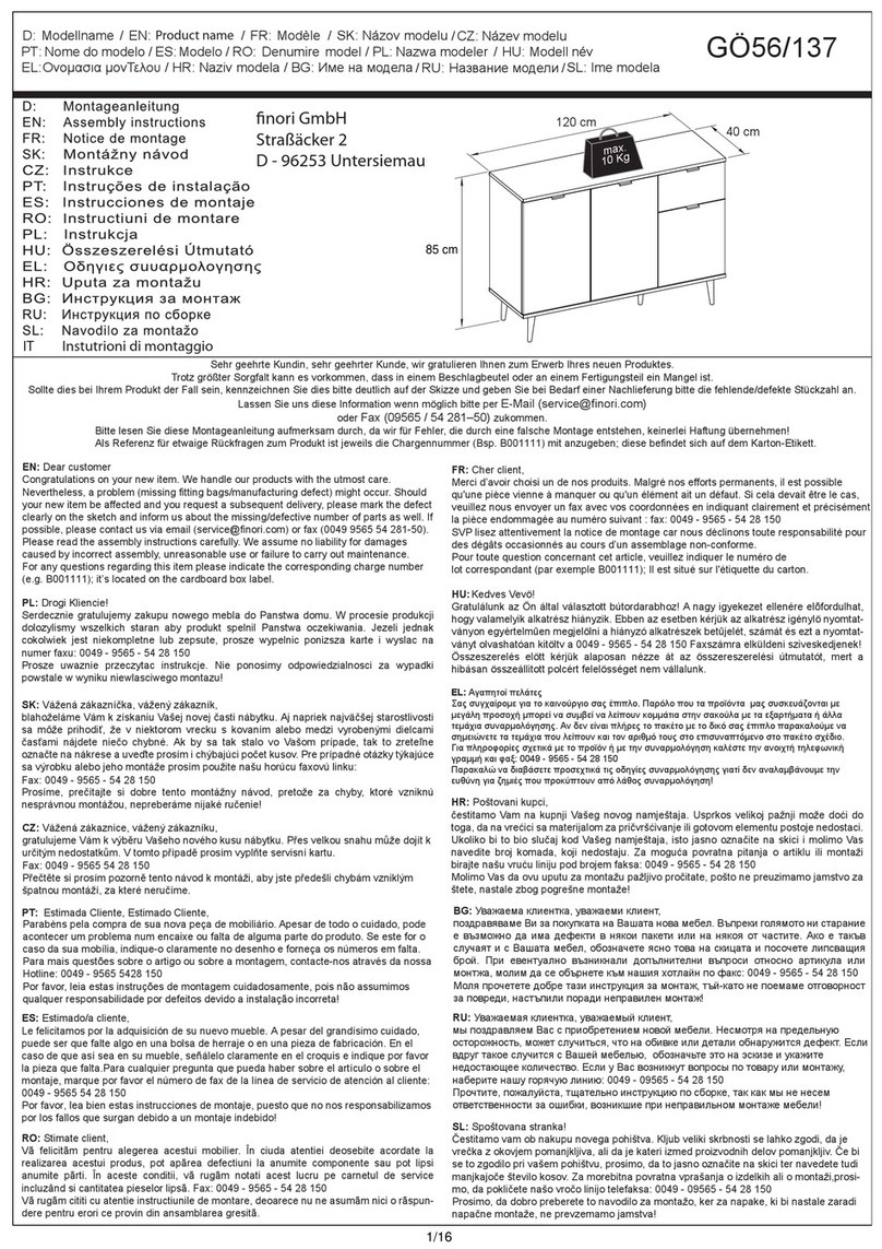 Finori GO56/137 Assembly instructions